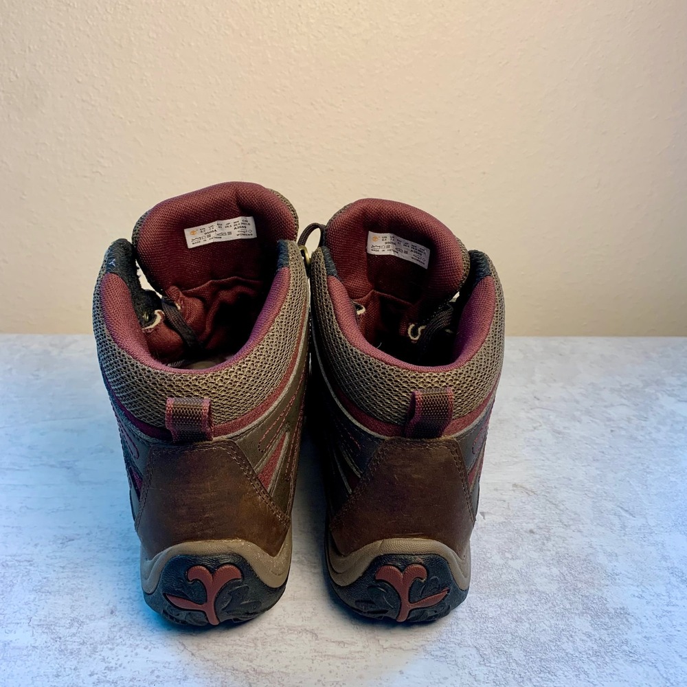 Timberland Norwood Mid Waterproof Hiking Boots Women's 9.5 Brown Leather 9505A - Picture 7 of 10